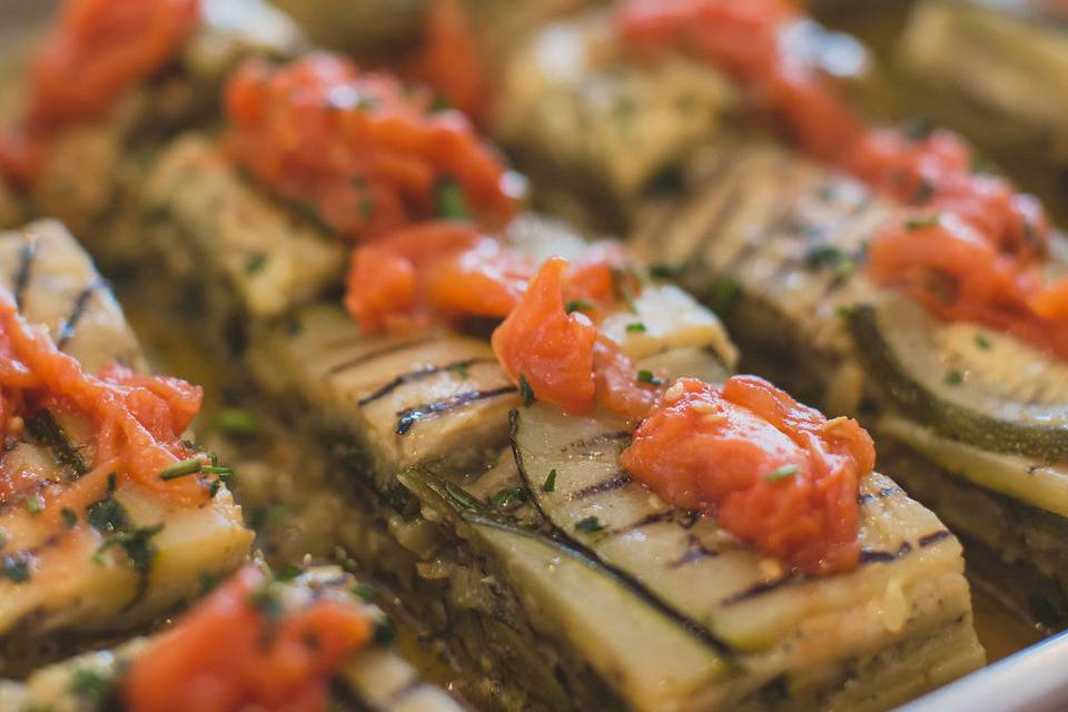 Eggplant zucchini gratin