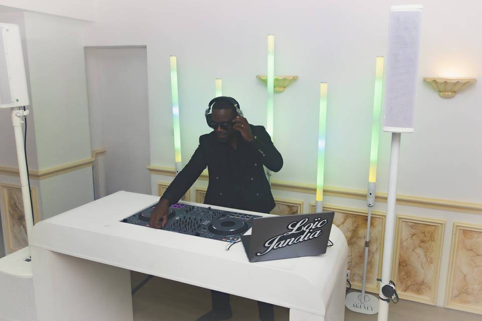 Full white Aesthetic DJ Booth