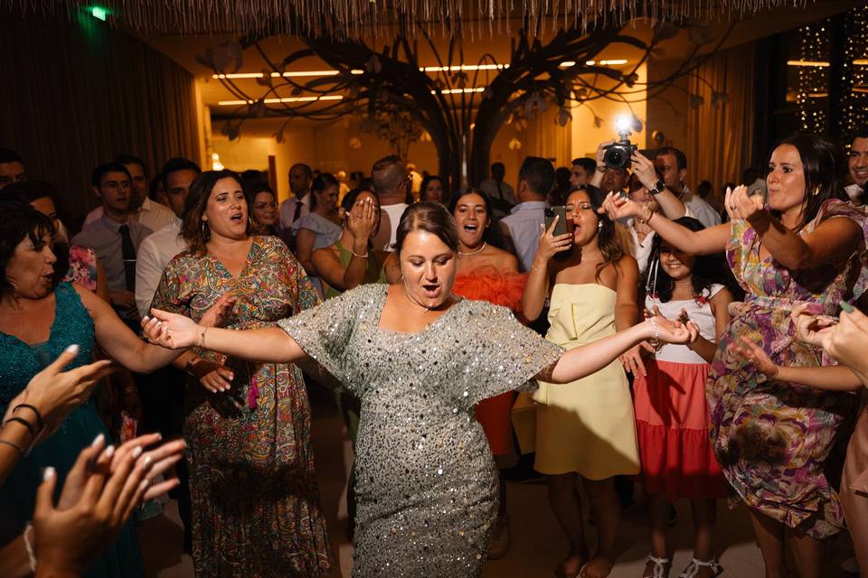 Groom Mom having fun
