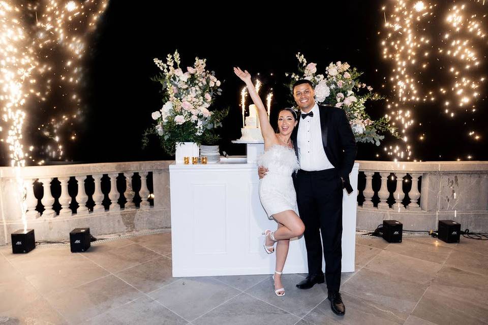 Sparks for the champagne tower