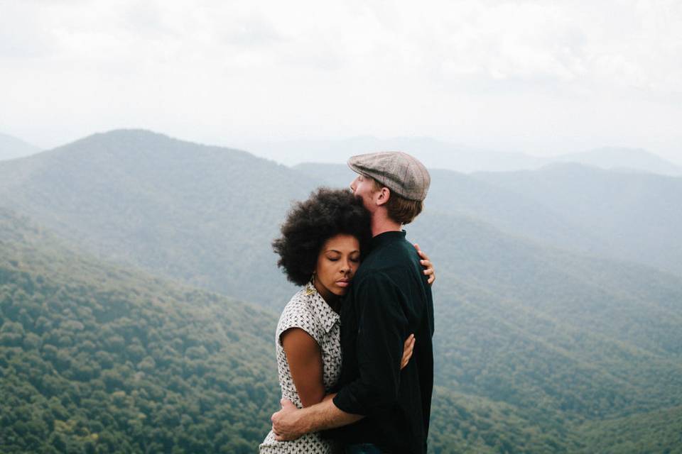 Engagement session on the Blue Ridge Parkway in Asheville, NC