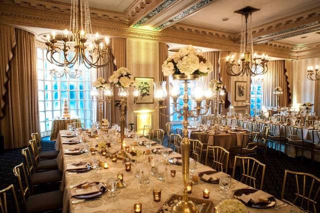 Table setup with centerpiece