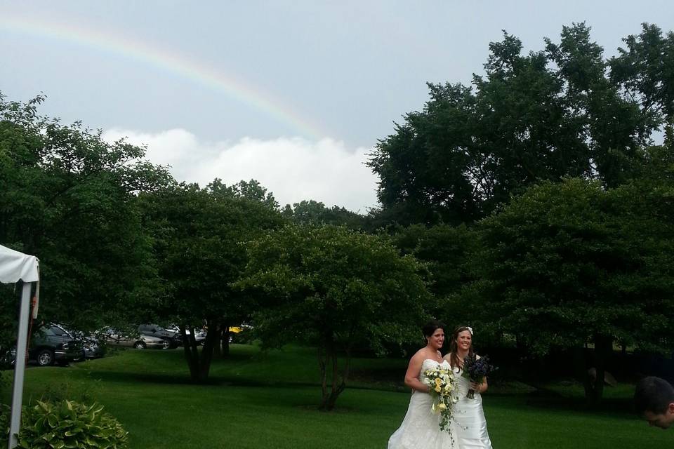 The bride and groom