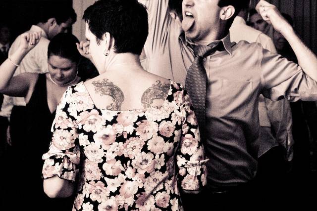 Guests dancing