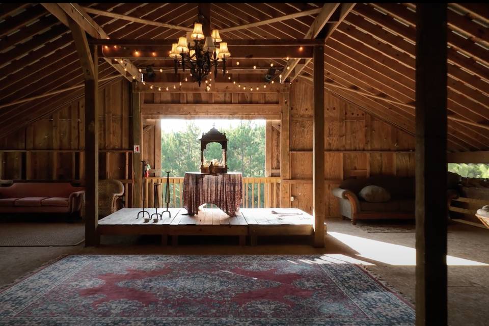 Rustic barn loft interior