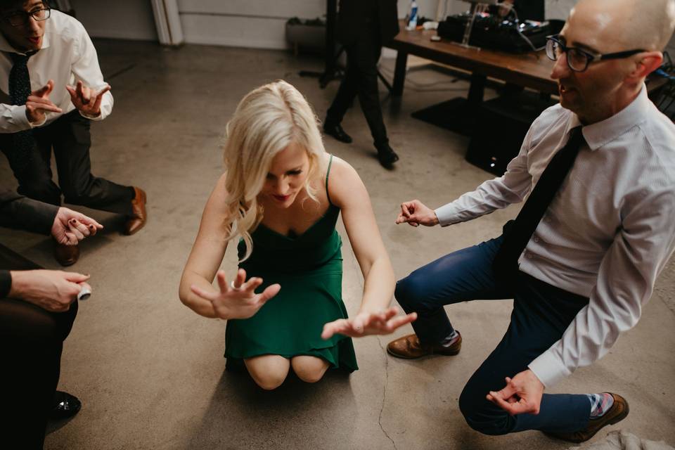 Dancing to their favorite tunes