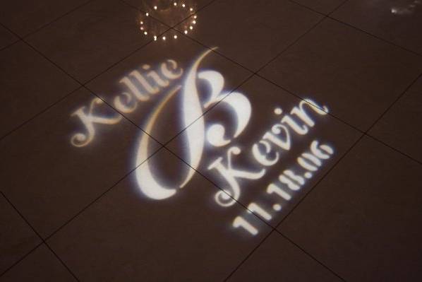 Personal GOBO light shines on the dance floor!