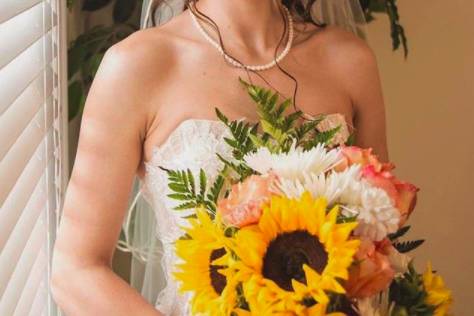 Bridal with bouquet