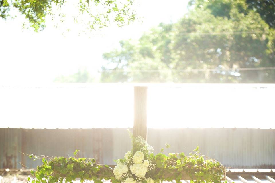 Outdoor wedding altar