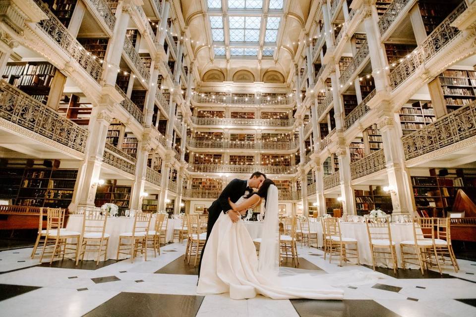 Bride and Groom Kissing