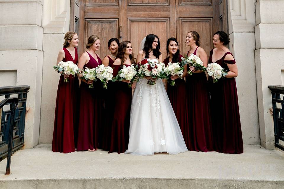 Bride and Bridesmaids