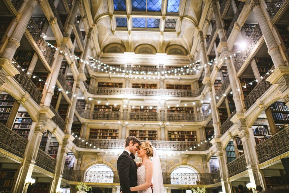 Bride and Groom with Lighting