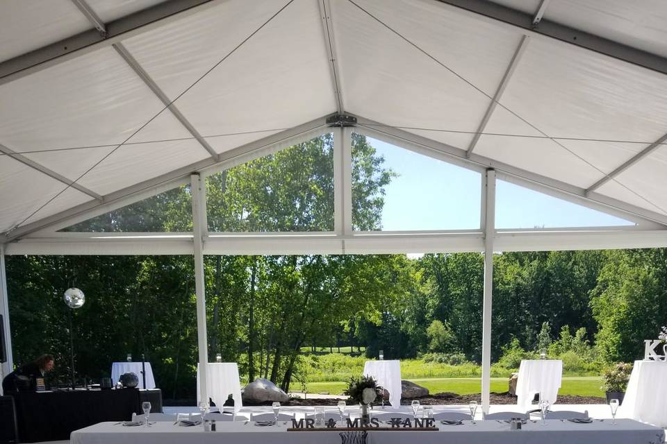 Tent reception area