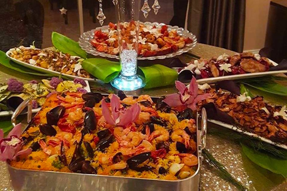 Exotic paella buffet