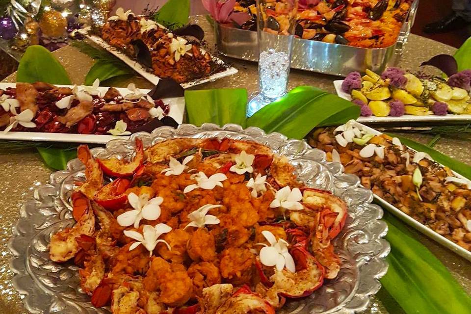 Exotic food display