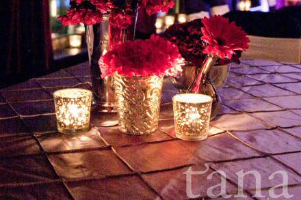 Table setup with centerpiece