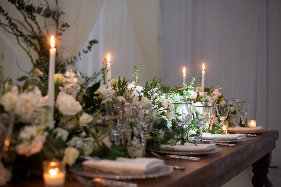 A candlelit tablescape