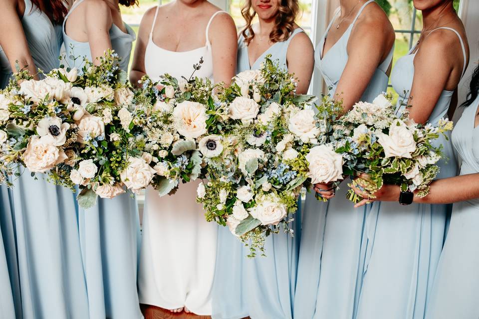 White and blue wedding