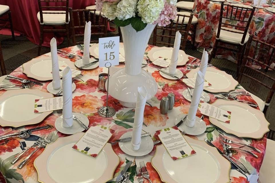 Floral Table Place Setting