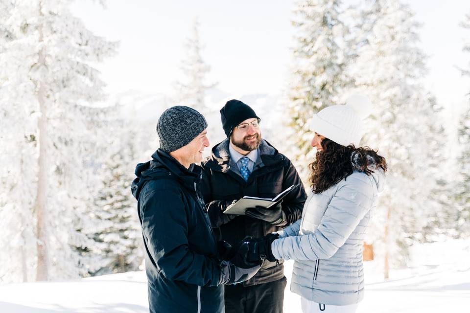 Snow doesn't stop weddings!