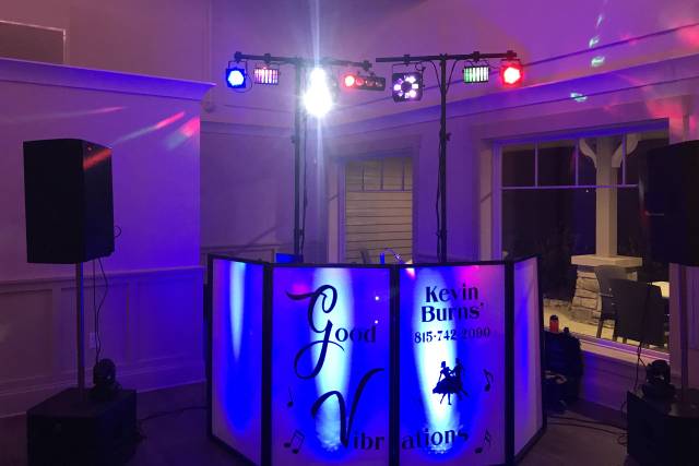 Epic DJ booth and lighting