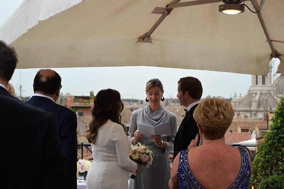 Rome roof top terrace wedding