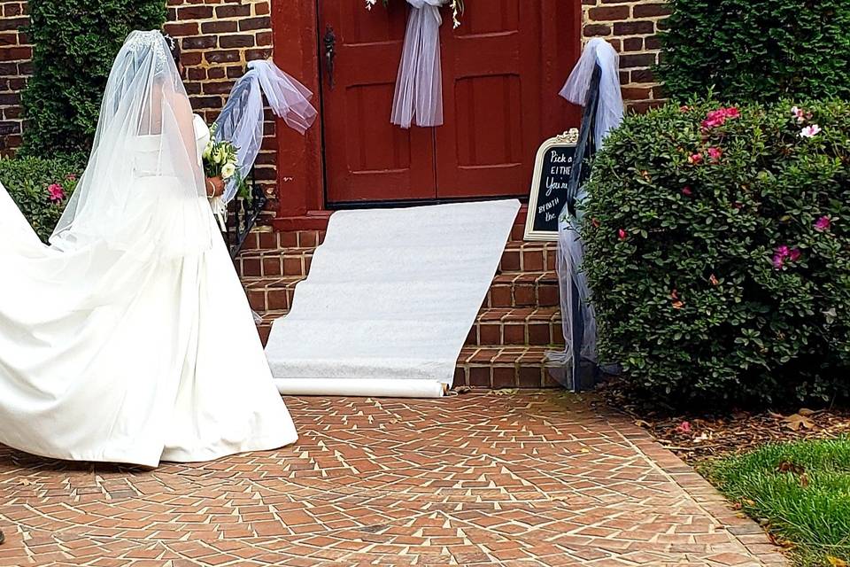 Bride at the church door