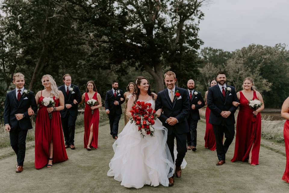 Bridal party on the course