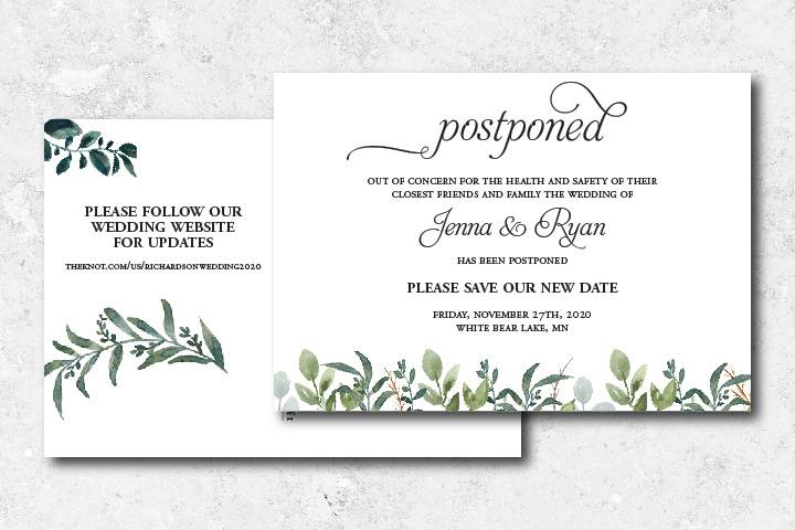 Postponement Postcard