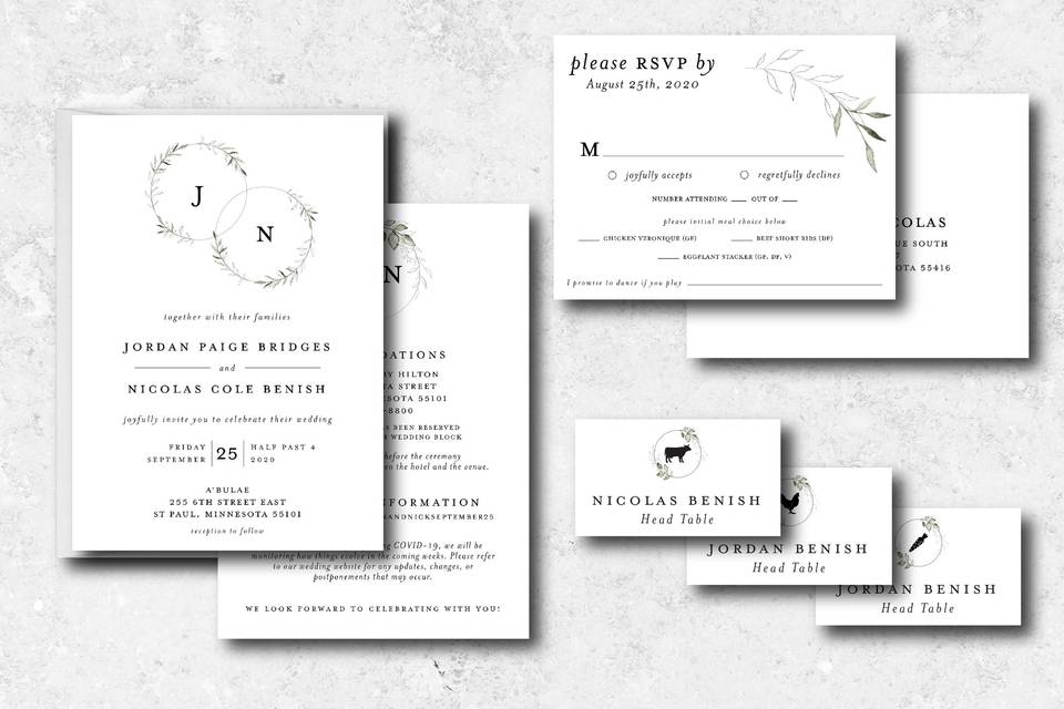 Invitations and Placecards