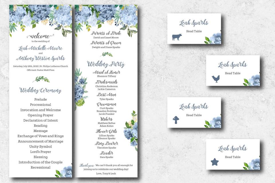 Programs and Placecards