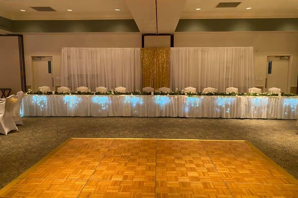 Head table with Twinkle lights