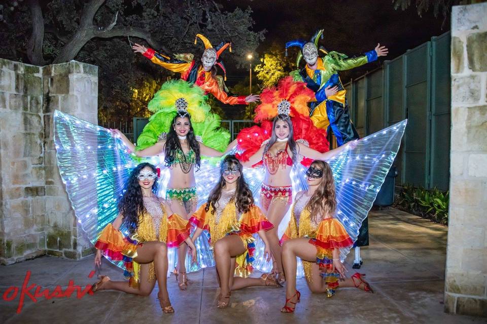 The colorful costumes
