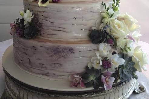 Five tier rustic wedding cake