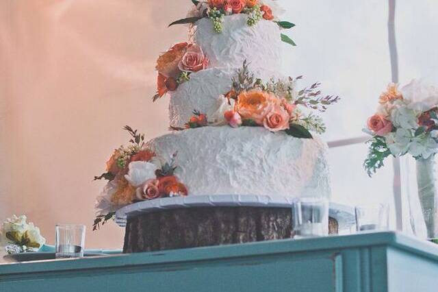 Three tier wedding cake