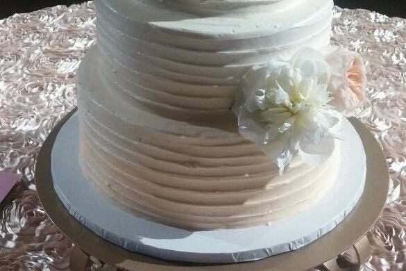 Wedding cake with orange flowers