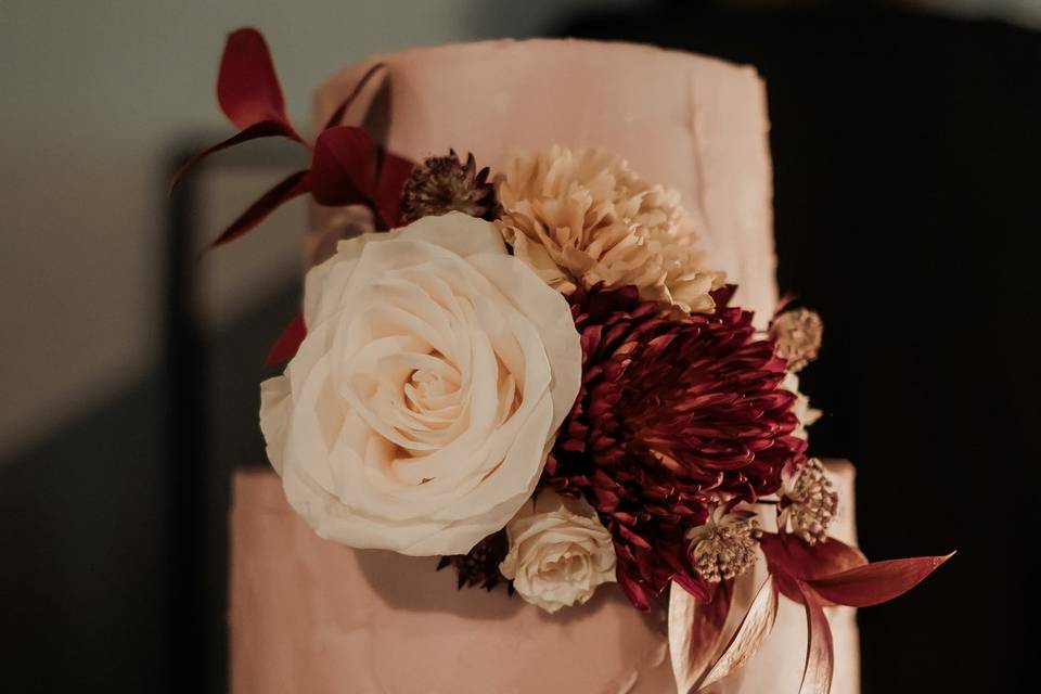 Berry colored 2 tier cake