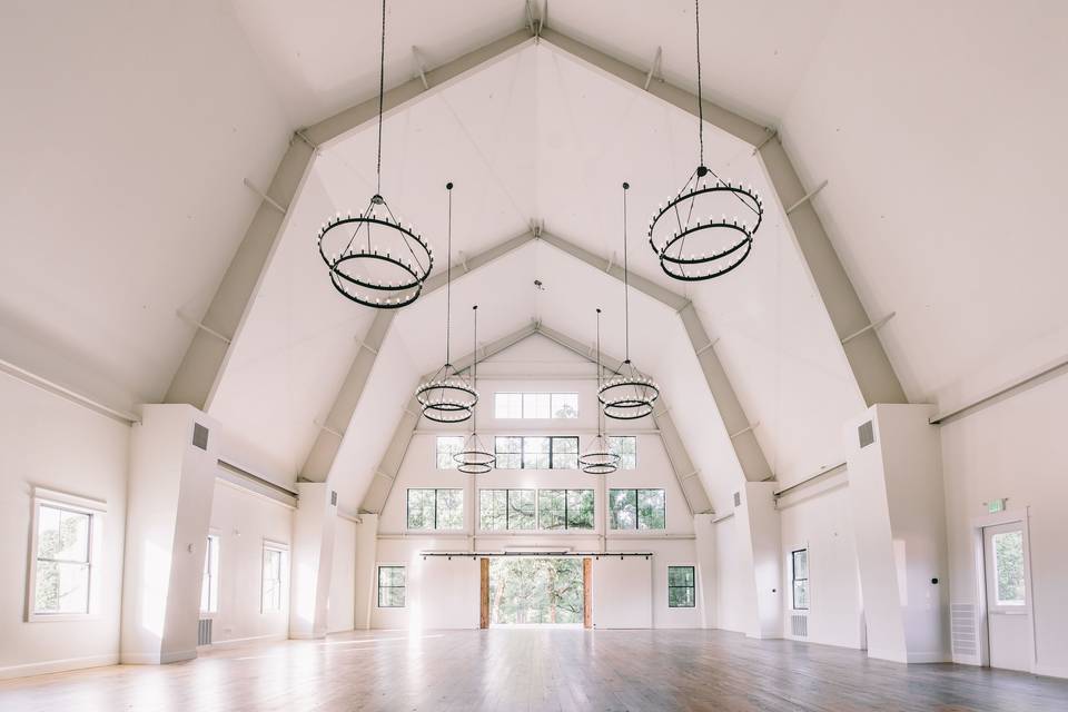 Open barn doors-45ft ceiling