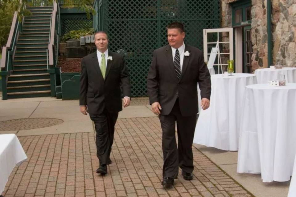 Walking to ceremony