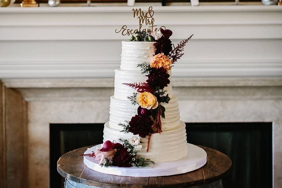 Floral wedding cake