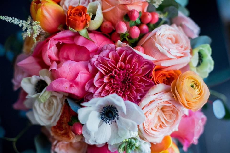 Pink & Orange Bride Bouquet