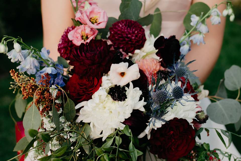 Deep red Bridal bouquet