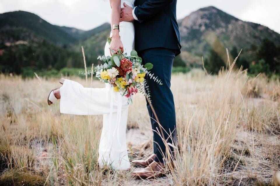 Bright elopement bouquet