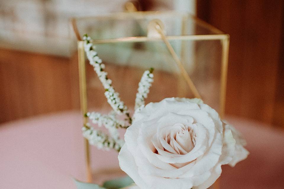 Pink & white bud vases