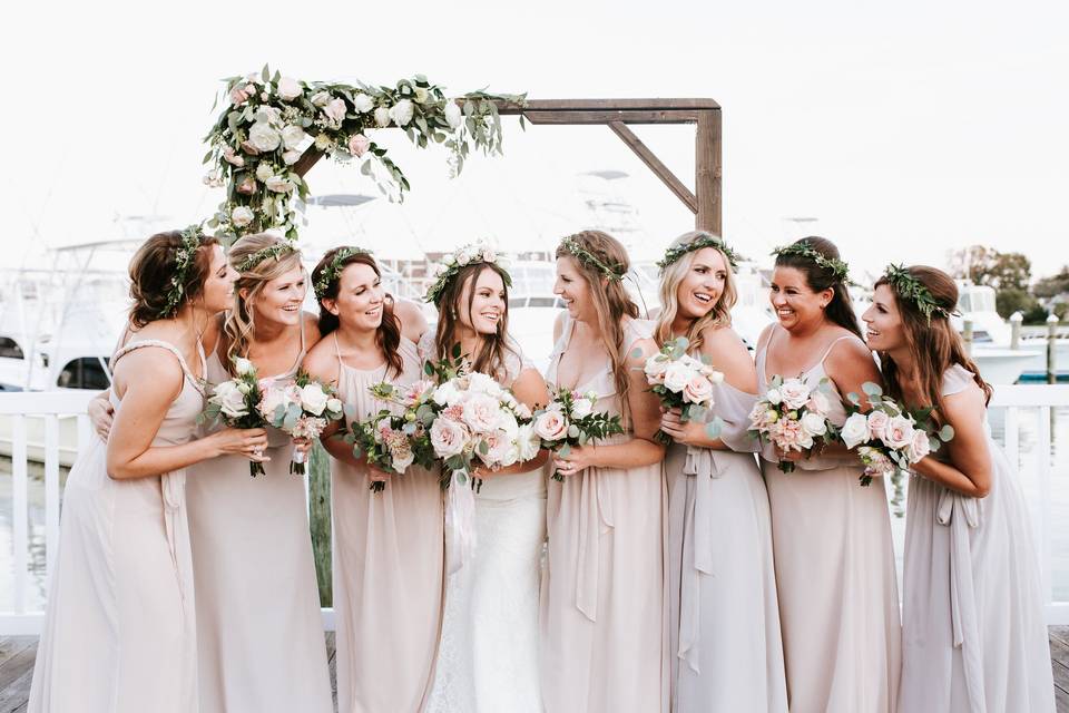 The bride with her bridesmaid