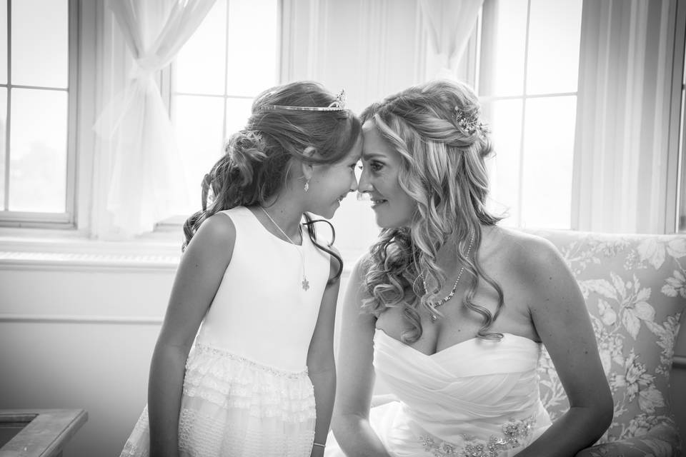 Bride & flower girl