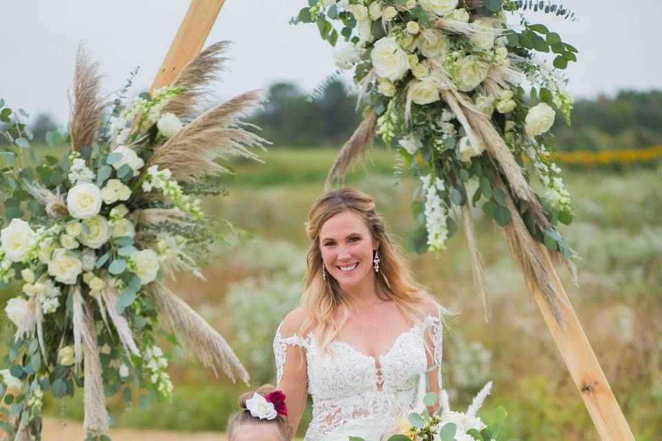 Modern wedding arch