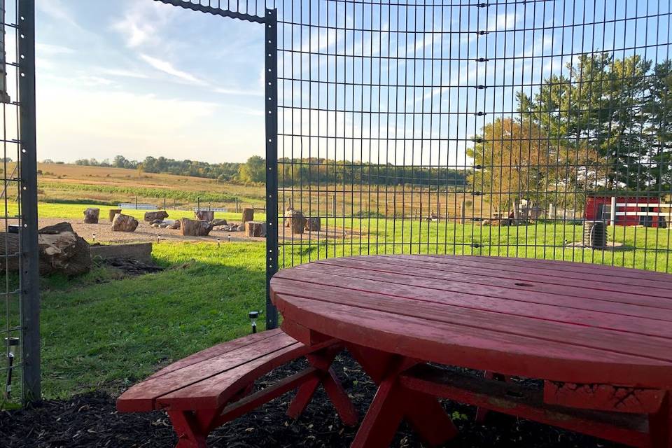 Corn crib hangout space