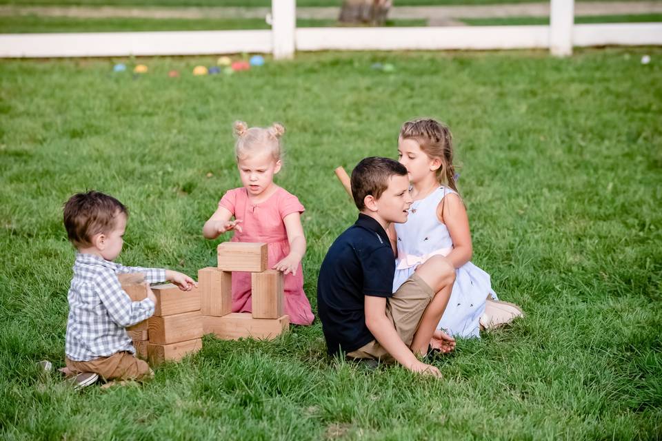 Norwegian kubb lawn game