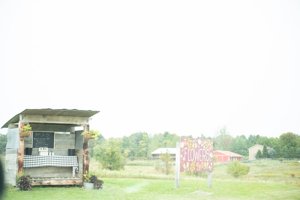 Roadside flower stand